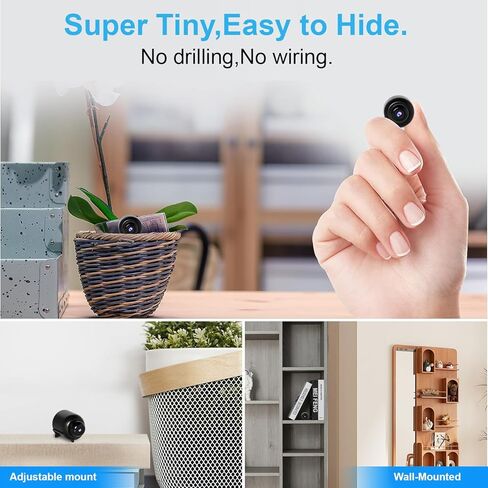 New Smallest Wireless WiFi Camera,HD1080P Mini Camera,Small Security Camera,Portable Smart Home Baby Monitor Camera with Night Vision,Motion Detection,Cloud Storage for Security with iOS Android APP in Kuwait
