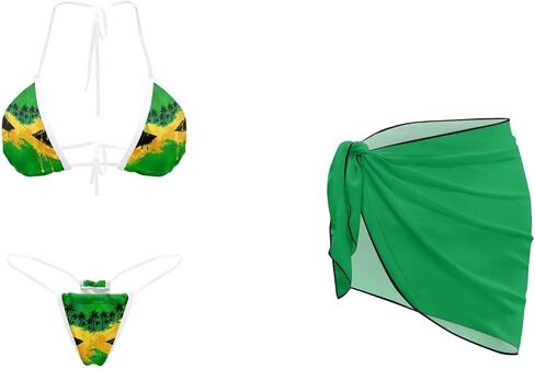 2 Piece Women's Triangle Tie Side Bikini Sets Swimsuit Cover Ups Beach Skirt Sexy Bathing Suit Clear Straps Bikini in Kuwait