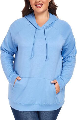 Plus Size Hoodies for Women Long Sleeve Pullover Shirts Drawstring Tops XL-5XL in Kuwait