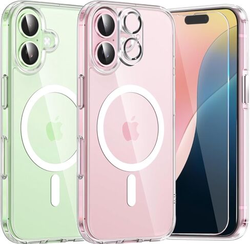 حافظة Astter لهاتف iPhone 16 Pro Max شفافة، حافظة مغناطيسية لهاتف iPhone 16 ProMax [متوافقة مع MagSafe]، مع واقي شاشة وحماية الكاميرا لغطاء مضاد للصدمات iPhone 16 Pro Max Phone Casas 6.9 بوصة in Kuwait