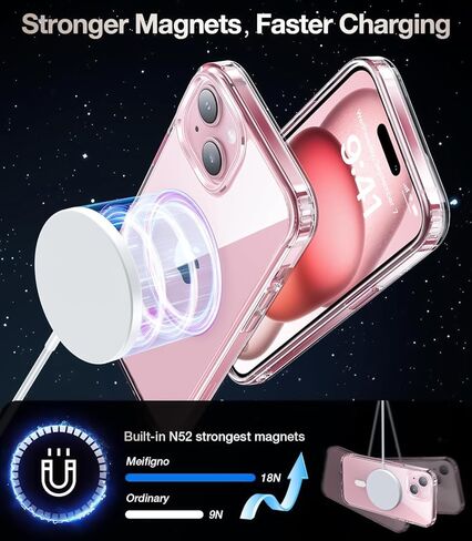 حافظة Astter لهاتف iPhone 16 Pro Max شفافة، حافظة مغناطيسية لهاتف iPhone 16 ProMax [متوافقة مع MagSafe]، مع واقي شاشة وحماية الكاميرا لغطاء مضاد للصدمات iPhone 16 Pro Max Phone Casas 6.9 بوصة in Kuwait