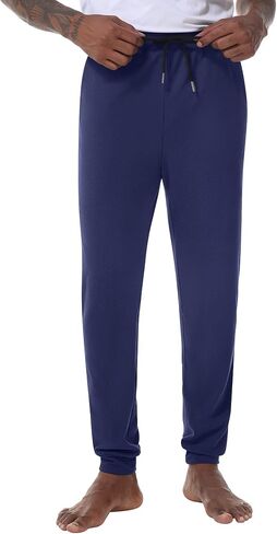 3 Pack Men's Lounge Pants with Pockets, Fleece Thermal Sleep Pajama Pants Relaxed Fit Jogger Sweatpants for Men in Saudi Arabia