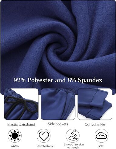 3 Pack Men's Lounge Pants with Pockets, Fleece Thermal Sleep Pajama Pants Relaxed Fit Jogger Sweatpants for Men in Saudi Arabia