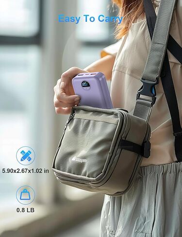 Portable Charger with Wall Plug, 12000mAh USB C Power Bank Fast Charging, External Battery Pack with Built in Cables, Digital Display, 5 Output 4 Input for iPhone Android Cell Phone Tablet in Kuwait