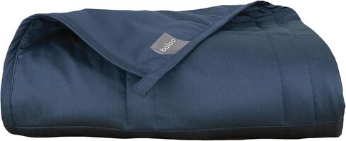 Baloo Weighted Blanket Throw Size - 12lb Double Quilted Personal Size Heavy Blanket - Eco-Luxury Soft Cool Cotton with Natural Plant-Based Dye, Navy (42x72 inches) in Saudi Arabia