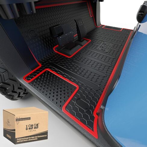 10L0L Golf Cart Mat-Premium Rubber Mat Heavy Duty Non-Slip for Club Car Onward/Tempo/Villager/V4L/Precedent (Since 2004) Golf Cart Floor Mats (Black) in Saudi Arabia