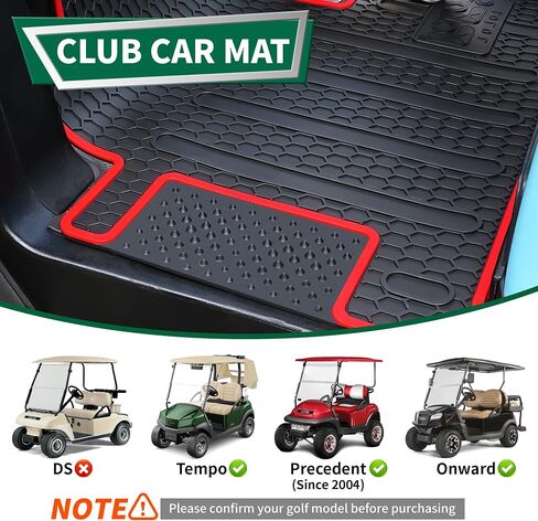 10L0L Golf Cart Mat-Premium Rubber Mat Heavy Duty Non-Slip for Club Car Onward/Tempo/Villager/V4L/Precedent (Since 2004) Golf Cart Floor Mats (Black) in Saudi Arabia