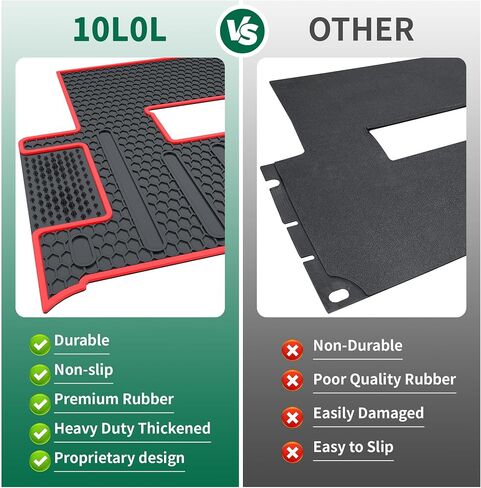 10L0L Golf Cart Mat-Premium Rubber Mat Heavy Duty Non-Slip for Club Car Onward/Tempo/Villager/V4L/Precedent (Since 2004) Golf Cart Floor Mats (Black) in Saudi Arabia