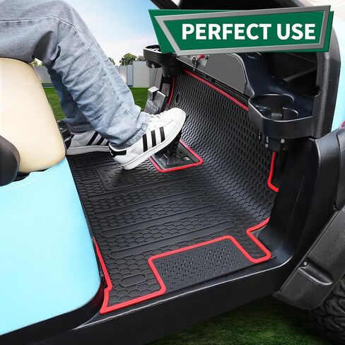 10L0L Golf Cart Mat-Premium Rubber Mat Heavy Duty Non-Slip for Club Car Onward/Tempo/Villager/V4L/Precedent (Since 2004) Golf Cart Floor Mats (Black) in Saudi Arabia