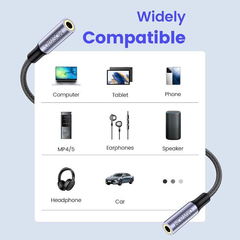 MOSWAG 3.5 ملم أنثى إلى أنثى موصل Aux، TRRS 4-Pole Extension Stereo Coupler Plug Converter كابل تمديد الصوت لأجهزة الكمبيوتر المحمولة، سطح المكتب، أجهزة الكمبيوتر الشخصية، الجيتارات، DVD، الخلاطات، مكبرات الصوت - 8 بوصة/20 سم in Saudi Arabia