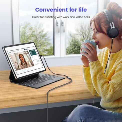 MOSWAG 3.5 ملم أنثى إلى أنثى موصل Aux، TRRS 4-Pole Extension Stereo Coupler Plug Converter كابل تمديد الصوت لأجهزة الكمبيوتر المحمولة، سطح المكتب، أجهزة الكمبيوتر الشخصية، الجيتارات، DVD، الخلاطات، مكبرات الصوت - 8 بوصة/20 سم in Saudi Arabia