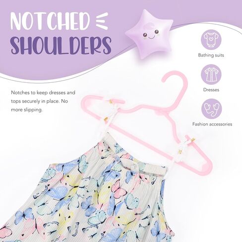 HOUSE DAY Plastic Baby Hangers for Closet 60 Pack, Durable Plastic Kids Hangers for Baby Clothes, Thin & Compact Childrens Hangers, Space Saving White Baby Hangers, Small Hangers for Kids Clothes in Kuwait