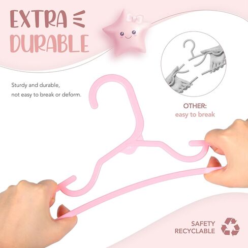 HOUSE DAY Plastic Baby Hangers for Closet 60 Pack, Durable Plastic Kids Hangers for Baby Clothes, Thin & Compact Childrens Hangers, Space Saving White Baby Hangers, Small Hangers for Kids Clothes in Kuwait