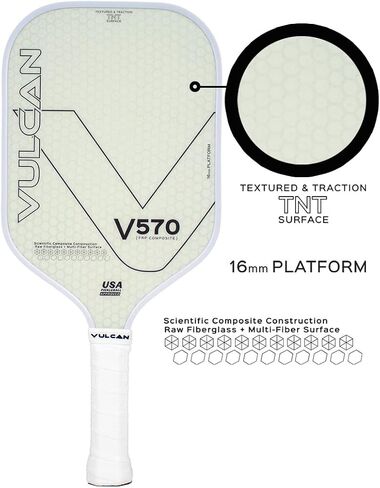 Vulcan | V570 Pickleball Paddle | High Performance | Polypropylene Core | USAP Approved | Multiple Surface Options in Saudi Arabia