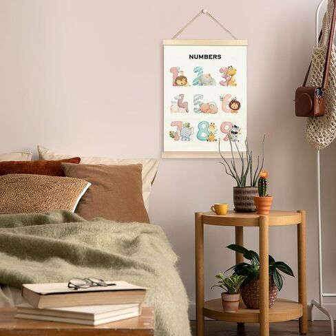 TAEDIN Nursery Wall Decor - Classroom Wall Decor Poster Hanger Frame, Boho Nursery Decor Wooden Canvas Artwork Print Hanging Sign for Girls Boys Toddler Kids Room Decor 12X16 in Saudi Arabia