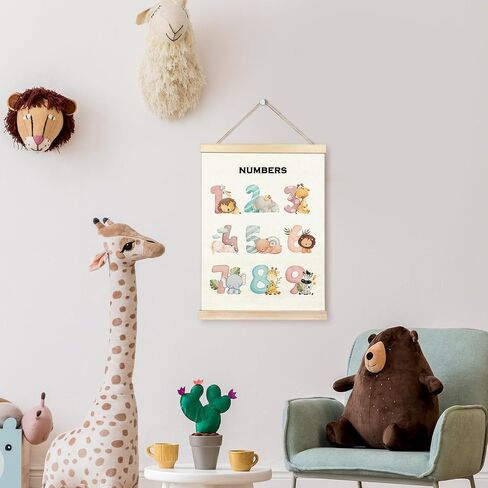 TAEDIN Nursery Wall Decor - Classroom Wall Decor Poster Hanger Frame, Boho Nursery Decor Wooden Canvas Artwork Print Hanging Sign for Girls Boys Toddler Kids Room Decor 12X16 in Saudi Arabia