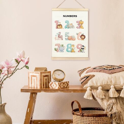 TAEDIN Nursery Wall Decor - Classroom Wall Decor Poster Hanger Frame, Boho Nursery Decor Wooden Canvas Artwork Print Hanging Sign for Girls Boys Toddler Kids Room Decor 12X16 in Saudi Arabia