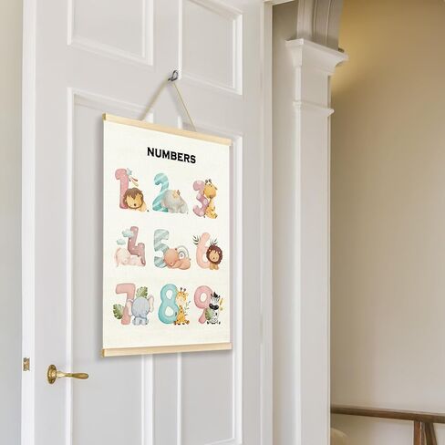 TAEDIN Nursery Wall Decor - Classroom Wall Decor Poster Hanger Frame, Boho Nursery Decor Wooden Canvas Artwork Print Hanging Sign for Girls Boys Toddler Kids Room Decor 12X16 in Saudi Arabia
