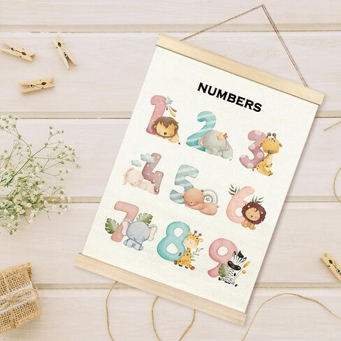 TAEDIN Nursery Wall Decor - Classroom Wall Decor Poster Hanger Frame, Boho Nursery Decor Wooden Canvas Artwork Print Hanging Sign for Girls Boys Toddler Kids Room Decor 12X16 in Saudi Arabia