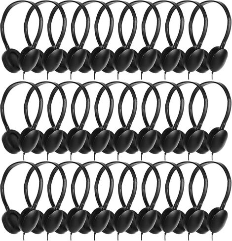 Kids Headphones Bulk 50 Pack for Classroom School Wholesale Earphones Class Set for Students Teens Children and Adult (Black Color) in Saudi Arabia