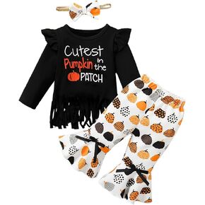 Baby Girl 1st Halloween Outfit Baby First Halloween Bodysuit Girl Cutest Pumpkin in The Patch Clothes