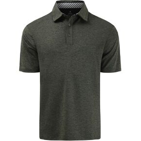 Men's Quick Dry Golf Polo Shirt Moisture Wicking Performance Short Sleeve Athletic Golf Shirts for Men