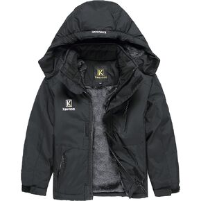 Keevoom Boy's Ski Jacket Winter Warm Thick Snow Coat Windproof Kids Outdoor Hooded Jackets in Kuwait