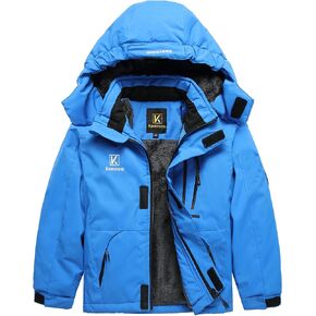 Keevoom Boy's Ski Jacket Winter Warm Thick Snow Coat Windproof Kids Outdoor Hooded Jackets