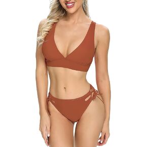 Women's Side Tie Bikini Set Light Support Laced Top Sexy Two Piece Swimsuit