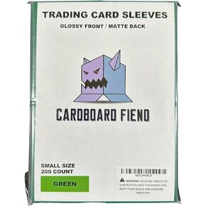 – Small Size Trading Card Sleeves – Glossy Front Matte Back – 200 Pack (Black)