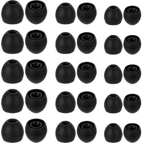 15 Pairs Silicone Ear Bud Replacement Pieces Earbuds Ear Tips Replacement Ear Bud Covers S/M/L Sizes Ear Gels Soft Earphones Earbuds Black Ear Cushion Ear Bud Tips Replacement Kit