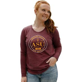 Blue 84 Women's NCAA Officially Licensed Tri-Blend Long Sleeve T-Shirt Emblem