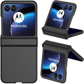 NINKI Compatible Flip Case for Moto Razr Plus 2024 Case with Hinge Protector Razr+ 2024 Case,Hard Slim Moto Razr Plus 2024 Phone Case for Moto Razr 50 Ultra Case for Motorola Razr Plus 2024 Case Black