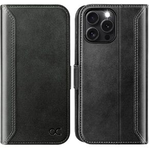 OCASE متوافق مع حافظة محفظة iPhone 16 Pro، حافظة قابلة للطي من جلد البولي يوريثان مع حامل بطاقات RFID Blocking Kickstand [غلاف داخلي من مادة TPU مقاوم للصدمات] غطاء هاتف 6.3 بوصة 2024، أسود in Kuwait