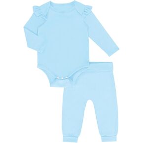 Haloumoning Baby Girl Clothes Outfits Cute Baby Ruffle Romper and Pants Clothing Sets 6M-5T