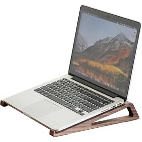 muso wood Laptop Stand for Desk, Walnut Laptop Riser, Ergonomic Wooden Laptop Ventilated Stand with 10 to 17.3 Inches Notebook PC Computer - Walnut