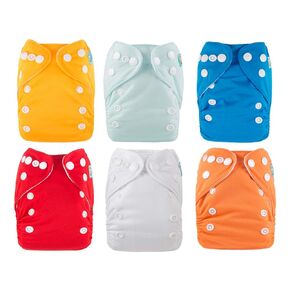 ALVABABY Newborn Cloth Diapers,Reusable Cloth Diaper for Preemie,6pcs Diaper Covers with 12 Newborn Diaper Inserts, Less Than 12pounds Baby Boy