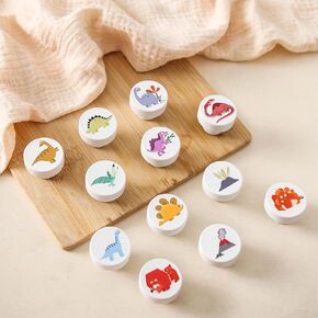 Wooden Animal Cabinet Knobs Decorative Wood Dresser Knobs with Screws Nursery Dresser Knobs for Kids Girls Boys Furniture Knobs Nursery Drawer Handles for Decor (6 Pack)