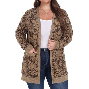OLRIK Plus Size Sweater for Women Long Sleeve Buttons Down Cardigans Casual Jacket Coat with Pockets in Kuwait