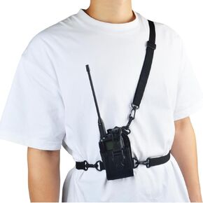 Universal Radio Nylon Holder, Walkie-Talkie Holster with Shoulder Strap for Baofeng UV5R Quansheng UVK5 Retevis Kenwood Motorola Yaesu Icom Two Way Radio