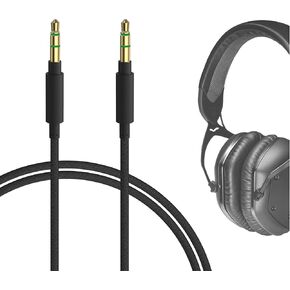 Geekria Audio Cable Compatible with V-Moda Crossfade LP, Crossfade 2, Crossfade M-80, Crossfade M-100, XS Headphones Cable, 1/8" (3.5mm) to 3.5mm Braided Nylon Replacement Stereo Cord (4 ft/1.2 m)