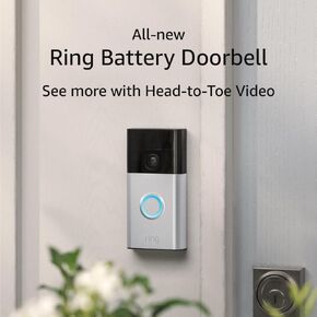 All-new Ring Battery Doorbell, Head-to-Toe Video, Live View with Two-Way Talk, and Motion Detection & Alerts (2024 release), Venetian Bronze