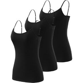 3-Piece Camisole for Women Cotton Tank Top Adjustable Spaghetti Strap Cami Tanks S-XXL