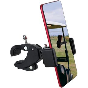 Phone Holder with Clamp for Stroller, Golf Cart, Cell Phone Mount Holder for Bike, Shopping Cart, Wheelchair, Mic Stand Phone Holder