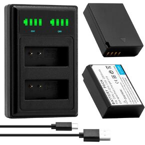 LP-E10 Replacement Battery (2-Pack) and Rapid Dual Charger for Canon EOS Rebel T3 T5 T6 T7 T100 Kiss X50 X70 X80 X90 1100D 1200D 1300D 1500D 4000D (100% Compatible with Original)