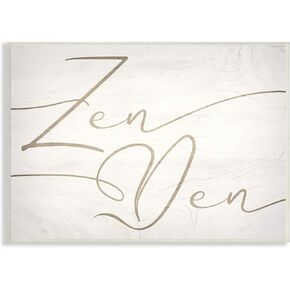 Stupell Industries Relaxing Zen Den Sign Minimal Charming Typography, Designed by Daphne Polselli Wall Plaque, 10 x 15, Off- White