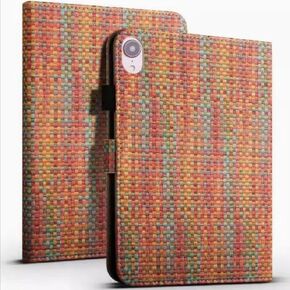 Slim Folio Case for iPad 9th/8th/7th Generation 10.2 inch 2021/2020/2019 Women Girls, Lightweight Tweed Fabric Style Cover,Auto Wake/Sleep and Multiple Viewing Angles (Purple)
