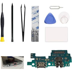 Charging Port Replacement Kit Compatible with Galaxy A21S US Version, SM-A217F, SM-A217M Dock Board USB-C Connector, with Toolkit