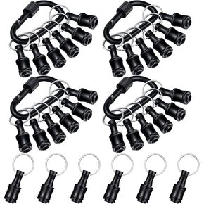 Gisafai 24 Pcs 1/4 Inch Bit Holder Keychain Hex Shank Aluminum Alloy Screwdriver Bits Holder Extension Bar Keychain Screw Adapter Drill Change Handheld Portable(Yellow)
