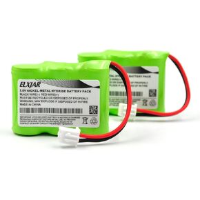 (2-Pack) 2/3AA600 3.6V 600mAh Ni-MH Battery Pack, fits Kaito KA500 KA550 KA600 and fits Eton FRX3+/FRX3 Plus/ FR200 FR250 FR300 FR350 FR370 FR400 FR600 Weather Radios
